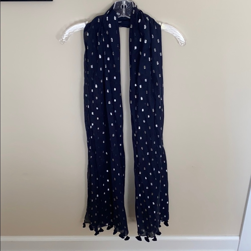 J. Crew scarf - blue with silver highlights.